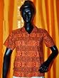 Orange Red Om Printed Cotton Kurti for Womens Tunic Top Small Size