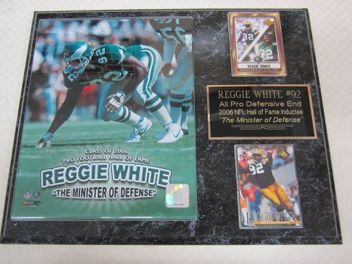 Philadelphia Eagles Reggie White 2 Card Collector Plaque Hall of Fame