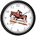 Steeplechase Horse and Rider Taking Jump Horse Wall Clock by WatchBuddy Timepieces (White Frame)
