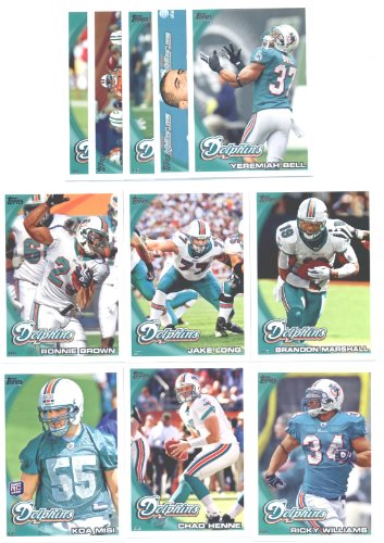 2010 Topps Miami Dolphins Complete Team Set (11 Cards)
