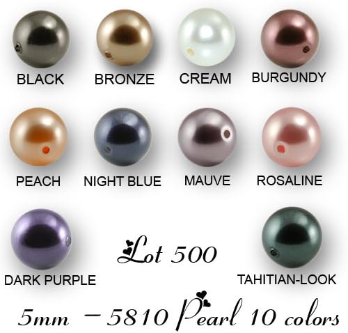 Wholesale lot 500 5mm Swarovski 5810 Crystal Pearl Beads 10 colors