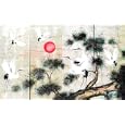 Vietnamese Lacquer Paintings - 20" x 32" Cranes on Pine Tree - LPB606