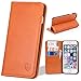 SHIELDON Slim Fit Leather Flip Wallet Case with Kickstand, Card Slots, Bill Compartment, Magnetic Closure for iPhone 6s / iPhone 6 4.7 Inch - Brown