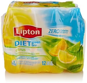 Diet Lipton Green Tea, Citrus (12 Count, 16.9 Fl Oz Each)