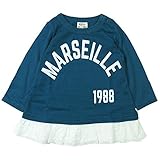 《H28年秋冬物》KICKY VILLAGE(キキイ ビレッジ) 天竺裾レース長袖Tシャツ 120cm/ネイビー NO.KV-15406