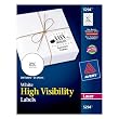 Avery High Visibility 2 1/2 Inch Diameter White Labels 300 Pack (5294)