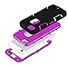 iPhone 5S Case, EC™ 3in1 Shock Absorbing Case, Rubber Combo Hybrid Impact Silicone Armor Hard Case Cover for Apple iPhone 5S (C-Purple/Black)