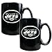 New York Jets NFL 2pc Black Ceramic Mug Set - Primary Logo