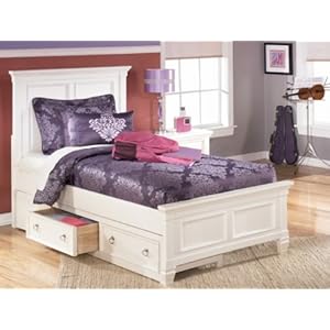 TILLSDALE WHITE 2-DRAWER PLATFORM PEDESTAL BY ASHLEY