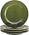 BonJour Dinnerware Sierra Pine 4-Piece Stoneware Salad Plate Set, Forest