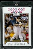 Evan Longoria HRD ( Home Run Derby ) Tampa Bay Rays - 2008 Topps Updates & Highlights Baseball Card in Protective Screw Down Display Case!