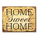 Adeco Decorative Wood Wall Hanging Sign Plaque Home Sweet Home Brown Gold Home Decor - 14.2x10.7 Inches