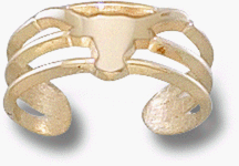Texas Longhorns Solid “Longhorn” Toe Ring – 14KT Gold Jewelry