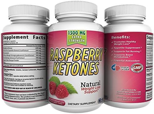 Thrive Naturals Pure Raspberry Ketones 600mg Maximum Strength * Promotes Fat Burning & Weight Loss * Helps Increase Metabolism & Helps Curb Appetite * Promotes healthy weight loss for all body types * Powerful Antioxidants & Supports Heart Health * Improves Vision & Memory * Reduces Inflammation * Supports Anti-Aging * Effective for Women & Men (1 Bottle (30-Day Supply))