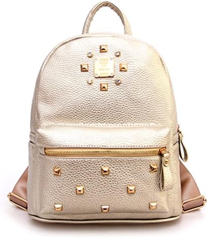 Lycailcy Women's Mini Rivets Pu Leather Shoulder Bag Backpack Back Personalized Bags(Gold)