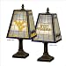 The Memory Company COL-WVI-462 West Virginia University Art-Glass Table Lamp