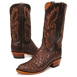 Lucchese 'N8347' Caiman Crocodile Cowboy Boots Mens 9 - Cigar Brown by Lucchese