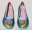 Ed Hardy Turquoise Flowers Women's Slicker Shoes