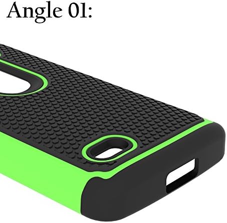 For LG Leon Case, For LG Tribute 2 Case, Weclub Hybrid Dual Layer Armor Defender Protective Case Cover for LG Leon C40 / LG Tribute 2 [Drop Protection] [Shock-Absorption] [Impact Resistant] - (Football Pattern / Teal)