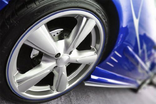 Wheel Bands (WBRSBU) Wheel Band Kit with Dark Blue Insert, Silver