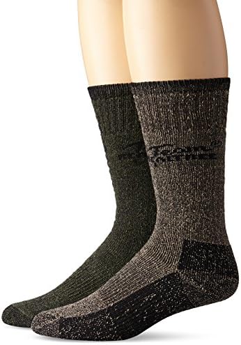 Team Realtree Men's Cotton Boot Socks (2-Pair), Olive/Brown, Large