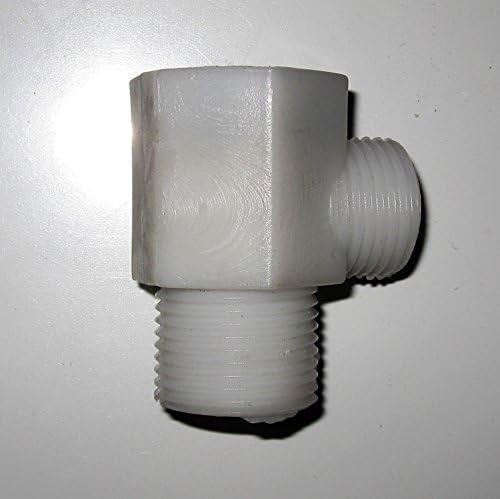 Plastic T-Connector 7/8" x 7/8" F x 1/2" M Outlet for Under the Flush Tank Extra Water Supply
