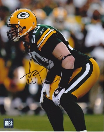 AJ Hawk Autographed Green Bay Packers 8x10 Photo