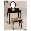 Cherry Finish Vanity Set w/Tapestry Stool By Coaster
