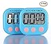 Great Polly 2 Pack Digital Kitchen Timer Cooking Timers Clock with Alarm Magnetic Back and Stand, Minute Second Count Up Countdown, Large LCD Display (Blue)