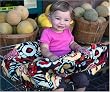 Just Peachy Baby Designer Shopping Cart Cover - Mocha In Bloom
