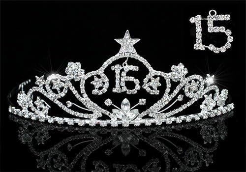 Prom Party Sweet 15 &amp; 16 Sparkling Crystal Star Quinceanera Tiara