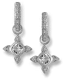 Cushion Leaf Pave Diamond Earring Charms - White Topaz - by Zasha Signature Jewelry