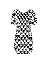 Short Houndstooth Print Cotton  Dress