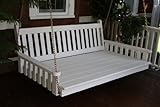 Outdoor 6' Traditional English Swing Bed - Oversized Porch Swing - PAINTED- Amish Made USA -Olive Gray