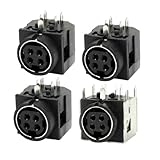 uxcell ソケットアダプター　コネクター　　4個入 PCB DIN 4ピンソケット