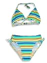 Beach Native - Girls 2-Piece Swimsuit, Navy, Yellow, Multi