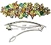 Crystal Flower Barrette with French Clip Clasp YY86800-1golden amber