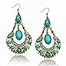 Vintage Retro Copper Cz Rhinestone Resin Eardrop Dangle Hook Earrings (Pack of 2)