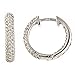 14k White Gold Diamond Huggie Hoop Inside Out title=