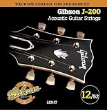 Gibson J200L Deluxe Phosphor Bronze Light Acoustic Strings (Standard)