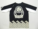 泥棒日記 祭り柄 ラグラン切替 五分袖Ｔシャツ 黒 日記