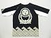 泥棒日記 祭り柄 ラグラン切替 五分袖Ｔシャツ 黒