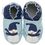  : Robeez Infant/Toddler Snowman Slip-On,Baby Blue,0-6 Months (US Infant 1-2 M)
