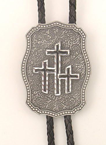 Triple Crosses Bolo Ties, Black Enamel