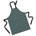Rushbrookes Butchers Stripe Apron Racing Green