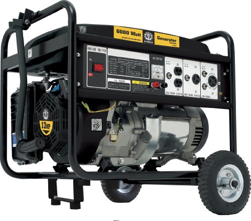 Steele Products SP-GG600 6000 Watt 4-Cycle Gas Powered Portable Generator With Wheel Kit