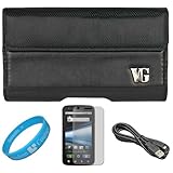 Black Portola Leather Carrying Holster with Fixed Belt-Clip and Magnetic Cl ....