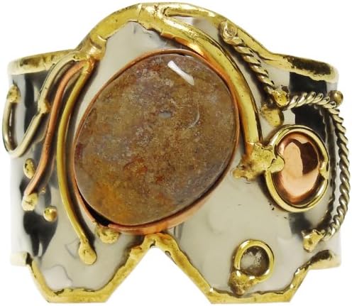 Bracelet - Hammered Silver Tone Cuff Bracelet