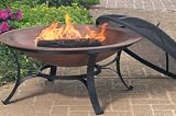 CobraCo FB6132 Round Cast Iron Copper Finish Fire Bowl with Screen and Cover