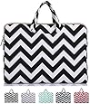 Mosiso - Chevron Black Canvas Fabric 13-13.3 Inch Laptop / Notebook Computer / MacBook Air / MacBook Pro Briefcase Carry Case, Chevron Black
